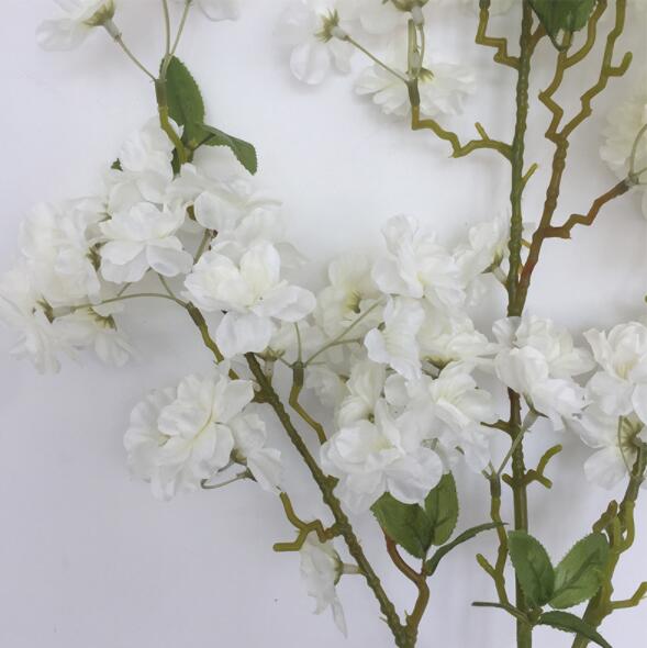 Artificial cherry blossom wedding decoration silk sakura 100cm long Large peach blossom Artificial flowers 3 Branches Snow Cherry Blossom