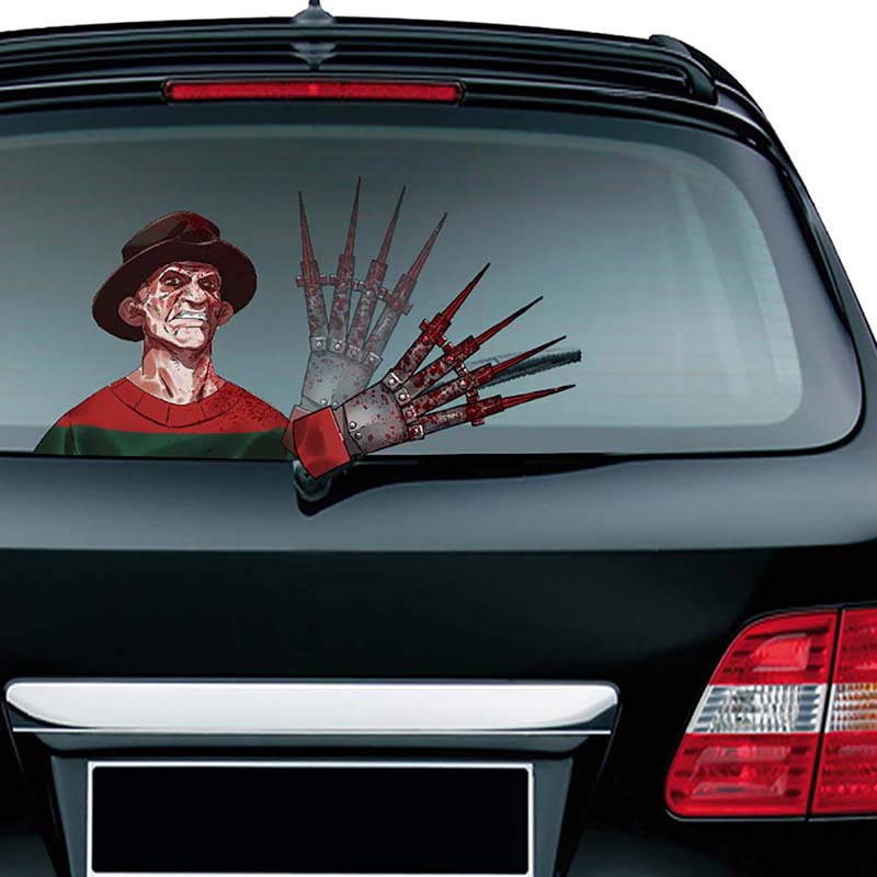 Car Rear Window Wiper Sticker Halloween Horror Waving Decals Auto Styling Windshield Stickers