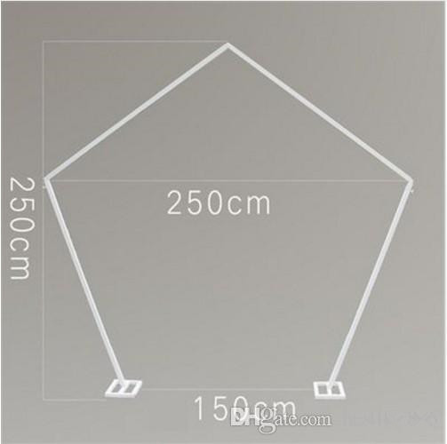 2020 Wedding Wrought Iron Backdrop Stand Geometry Pentagon Road Lead Metal Arch Flowers Shelf For Wedding Party Decoration