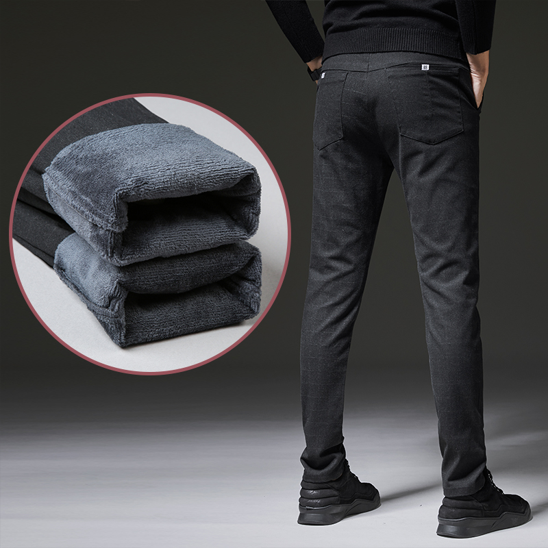 Men Business Style Winter Thick Lattice Casual Suit Pants Fashion Slim Male Velvet Fleece Warm Formal Straight Jeans Trousers, Black velvet
Men Business Style Winter Thick Lattice Casual Suit Pants Fashion Slim Male Velvet Fleece Warm Formal Straight Jeans Trousers, Black velvet