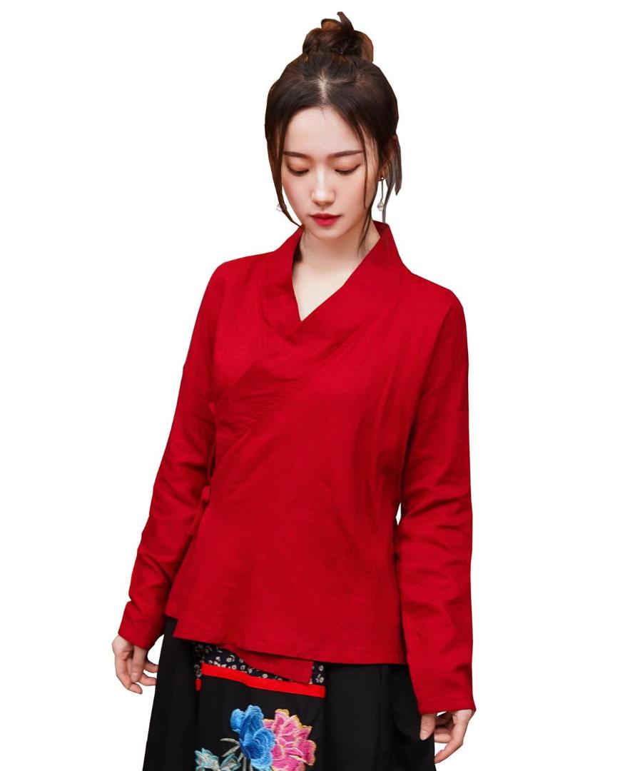Wholesale-Shanghai Story Tanming Women's Vintage Casual Chinese Costume Hanfu Cotton Linenl Shirts Tops, Wine
Wholesale-Shanghai Story Tanming Women's Vintage Casual Chinese Costume Hanfu Cotton Linenl Shirts Tops, Wine
