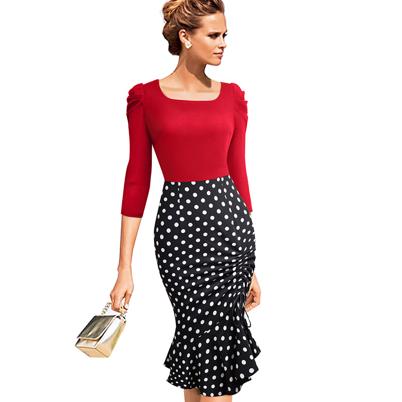 Autumn One Piece Dress New Arrival Long Sleeve Black and Red Polka Dot Slim Women Dress Mermaid, Black;gray
Autumn One Piece Dress New Arrival Long Sleeve Black and Red Polka Dot Slim Women Dress Mermaid, Black;gray