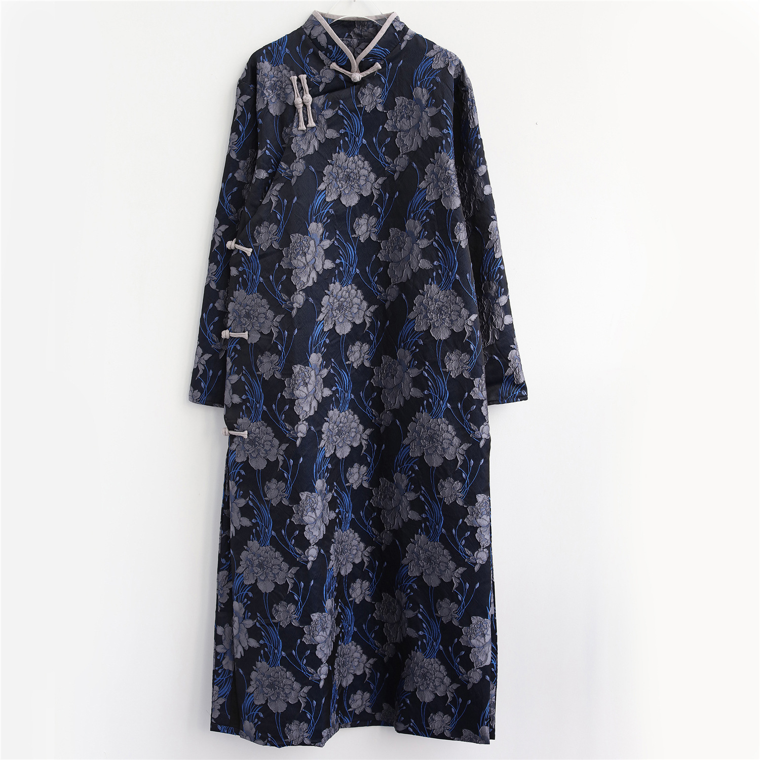 Chinese Traditional Tang Suit Long Robe oriental ethnic clothing Hanfu male Vintage Qipao gown stand collar vestido for men