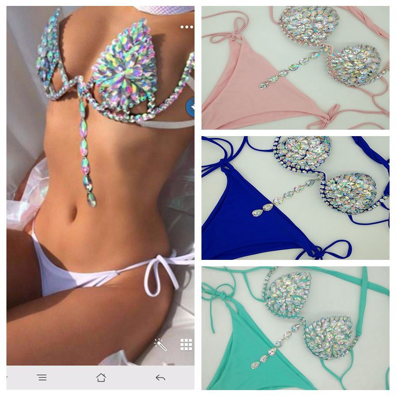 venus vacation diamond sexy women bikini set bandage swimwear solid color beachwear rhinestone crystal swimsuit beachwear T200115, Gold
venus vacation diamond sexy women bikini set bandage swimwear solid color beachwear rhinestone crystal swimsuit beachwear T200115, Gold