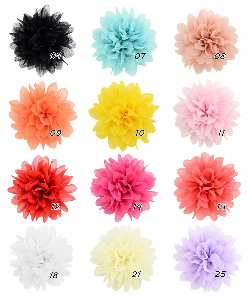 Baby Hair Clips 3.5 Inch Girl Chiffon Flowers Hairpins Hair Accessories Boutique Ribbon Flower with Clip Children Fashion Barrettes
