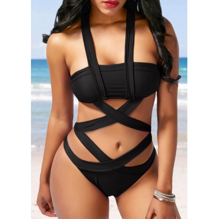 2020 Push-Up One Piece Bandage Design halter Bikini Swimsuit Women Cut Out Brazilian Low Waist Beach Swimming Suit, Khaki
2020 Push-Up One Piece Bandage Design halter Bikini Swimsuit Women Cut Out Brazilian Low Waist Beach Swimming Suit, Khaki