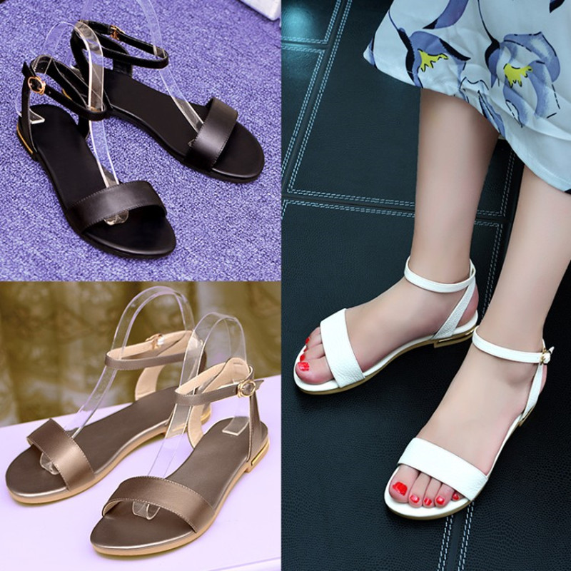 Beach Shoes Woman Sandals Genuine Leather Shoes Buckle Simple Summer Fashion Flat Beach Women, Black
Beach Shoes Woman Sandals Genuine Leather Shoes Buckle Simple Summer Fashion Flat Beach Women, Black