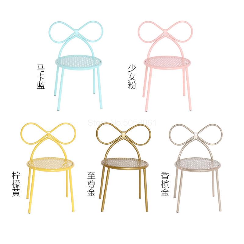 Children's Dining Chair Students Study Write Butterfly Chair Iron Cute Low Household Stool Baby Backrest