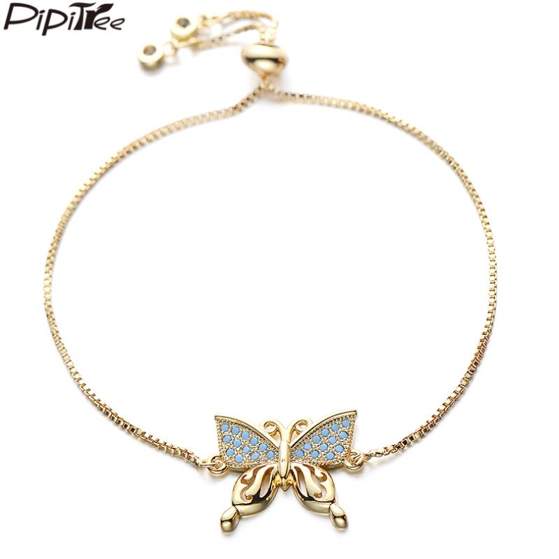 Anklets Pipitree Copper Blue Cubic Zirconia Butterfly Bracelet Femme Adjustable Chain Link Women Bracelets Gold Color Jewelry Gift
Anklets Pipitree Copper Blue Cubic Zirconia Butterfly Bracelet Femme Adjustable Chain Link Women Bracelets Gold Color Jewelry Gift