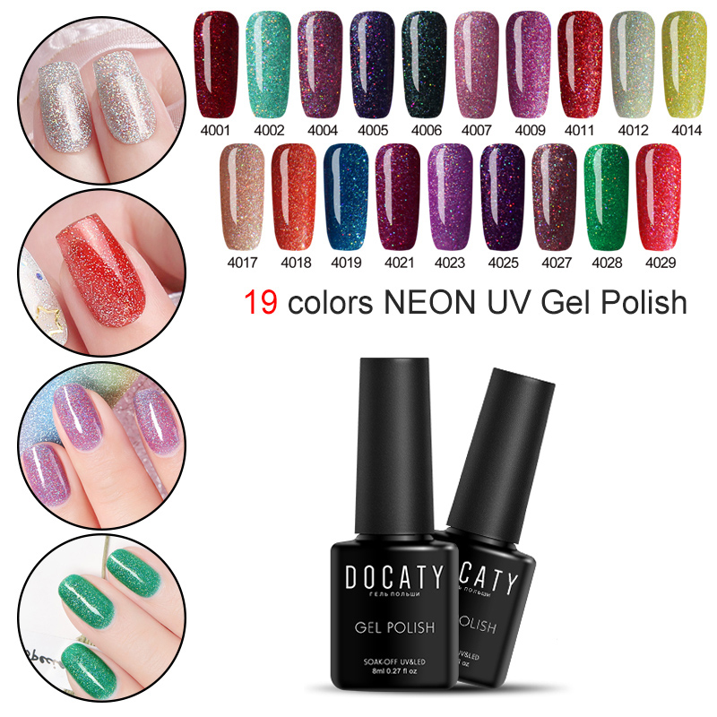 Docaty Neon Gel Polish Nail Hybrid Varnish Manicure Glitter Purple Blue Vernish Soak Off Lacquer for Nail Art Gel Color 19 Color, Fs001
Docaty Neon Gel Polish Nail Hybrid Varnish Manicure Glitter Purple Blue Vernish Soak Off Lacquer for Nail Art Gel Color 19 Color, Fs001