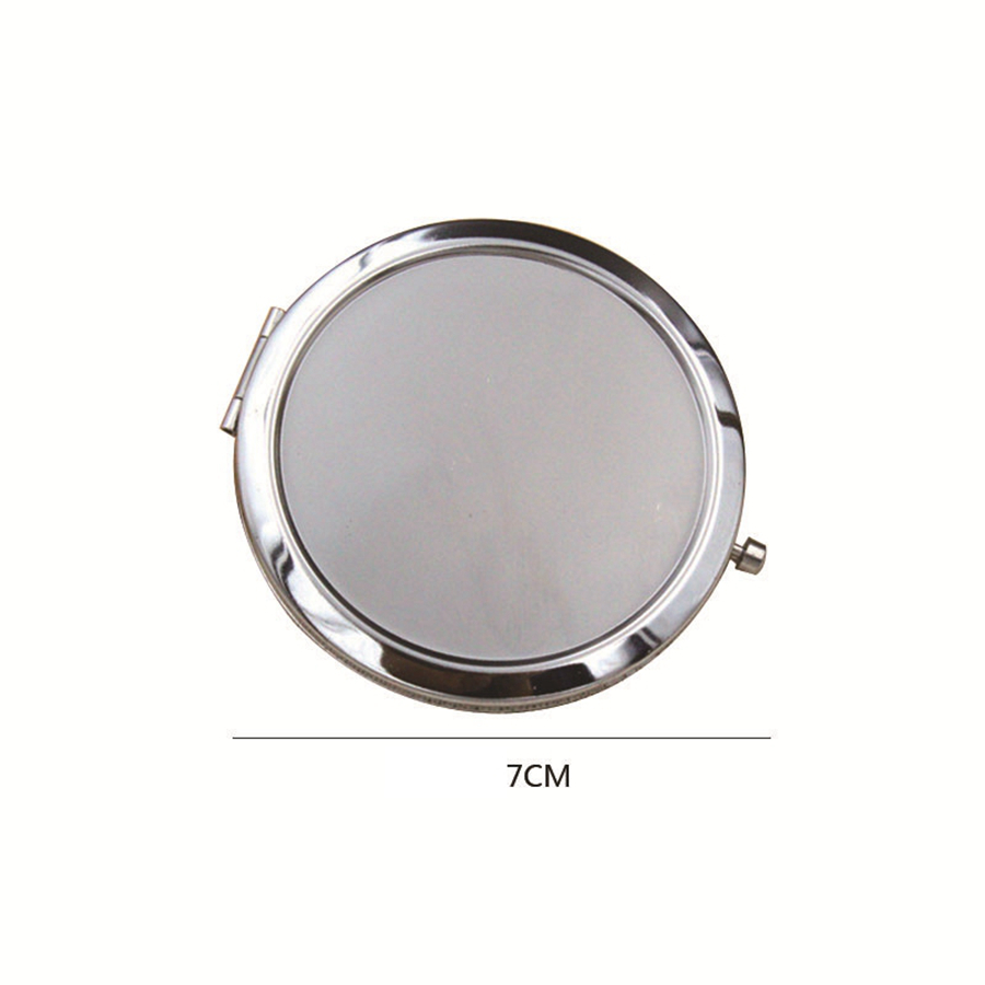 Round Silver Mini Compact Mirrors Women Lady Girl Mini Beauty Metal Make Up Cosmetic Makeup Round Pocket Mirror Espejo De Bolsillo Redondo De Maquilla