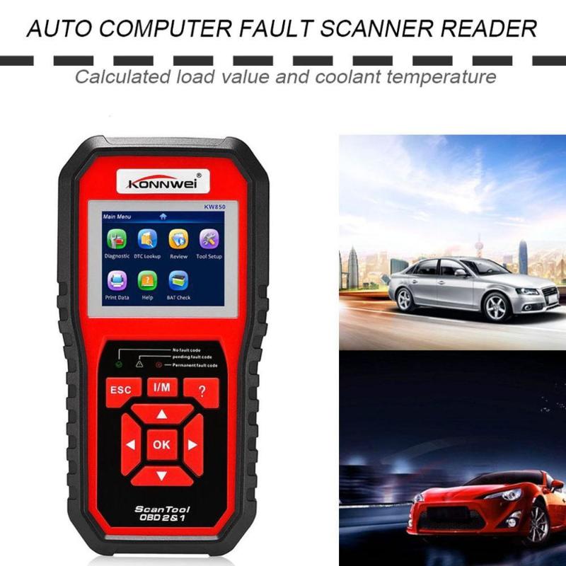 KONNWEI KW850 OBDII EOBD Auto Car Diagnostic Scanner Code Reader Car Vehicle Scanning Tool Support 8 Languages