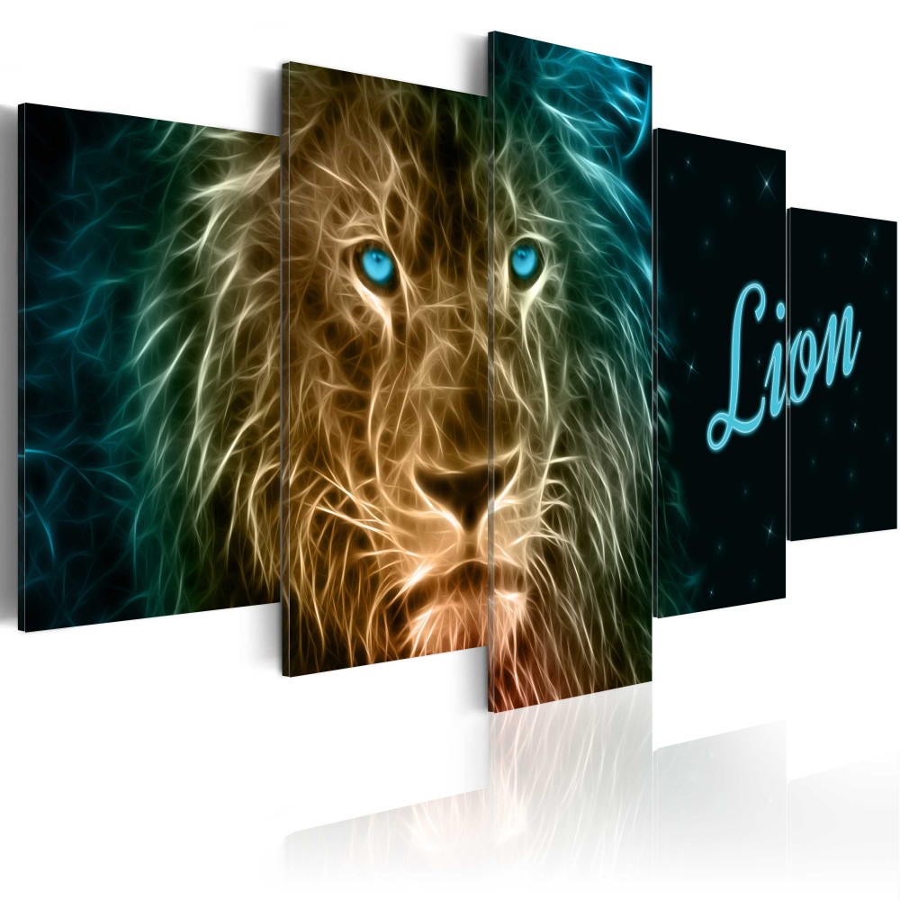(No Frame)5Panel Animal Painting Pictures Print on The Canvas, Art Wall Decor, Home Wall Art Picture Color Giraffe Lion Elephant