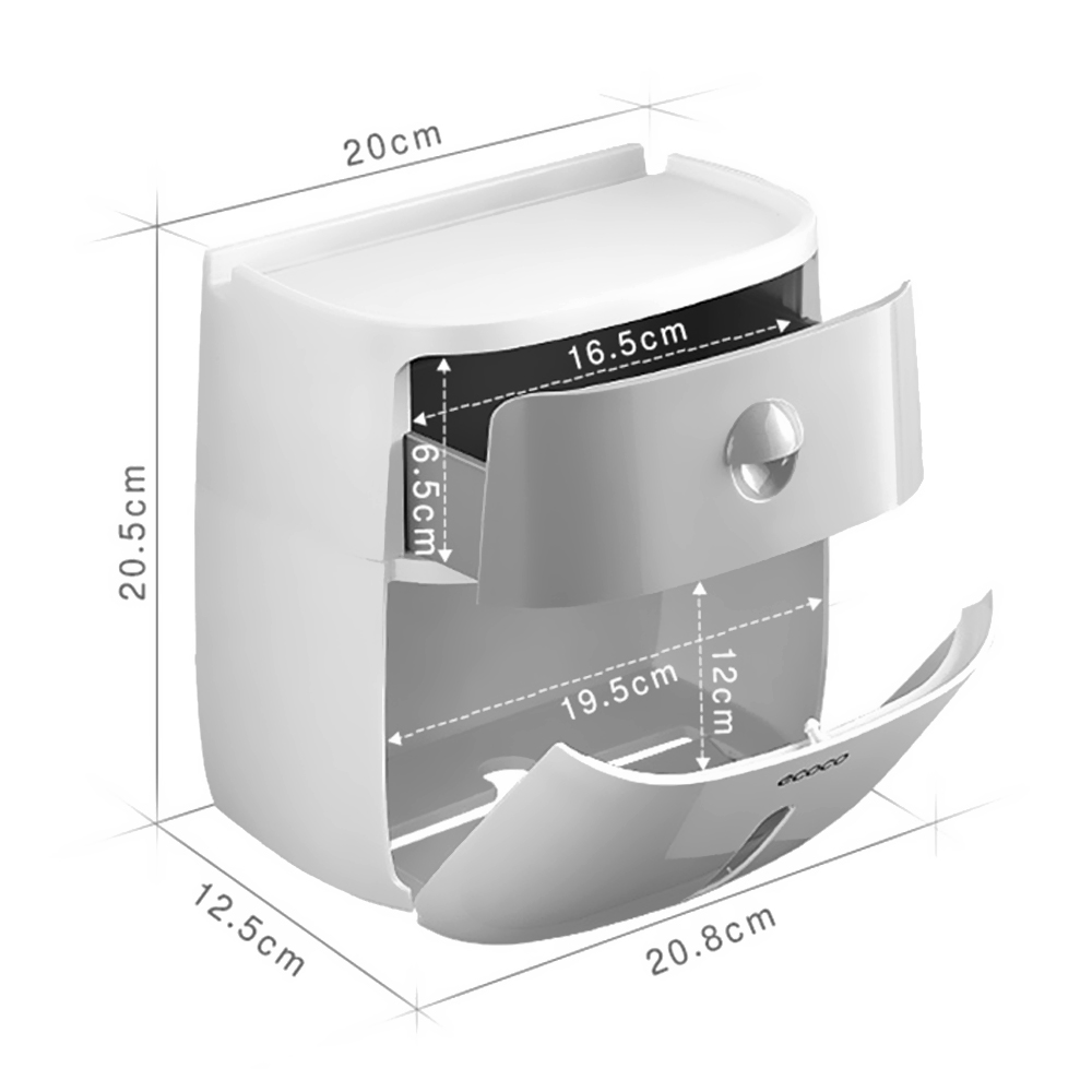 Tissue Paper Box Holder Wall Mounted Toilet Tissue Dispenser Creative Plastic Box Bath Toilet Paper Holder Storage