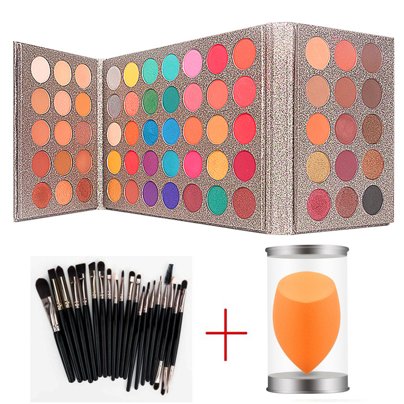 Pro 65 Colors Eyeshadow Palettes + 20pcs Makeup Brushes Set + Sponge Blender Sweatproof Pigmented Matte Shimmer Metallic Makeup
Pro 65 Colors Eyeshadow Palettes + 20pcs Makeup Brushes Set + Sponge Blender Sweatproof Pigmented Matte Shimmer Metallic Makeup