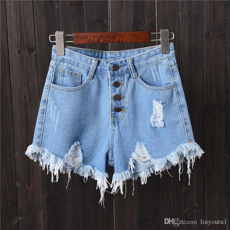 2020 women jeans hot sale denim women shorts high waists fur-lined leg-openings Plus size sexy short Jeans