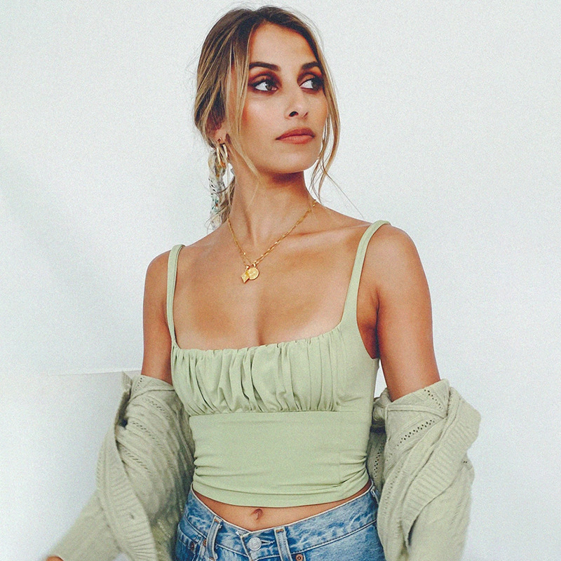 Summer Tig Crop Top Women Clothing Folds Sexy Halter Top Fitness Lady 2020 Fashion Woman' Clothing, Green
Summer Tig Crop Top Women Clothing Folds Sexy Halter Top Fitness Lady 2020 Fashion Woman' Clothing, Green