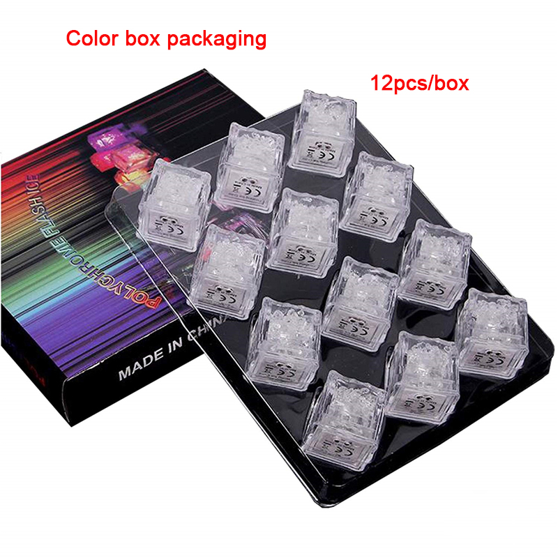 LED Ice Cubes DIY Colorful Mini LED Party Lights Crystal Cube Water-Actived Light-up LED Glow Light Drinking Wine Wedding Party Decoration
