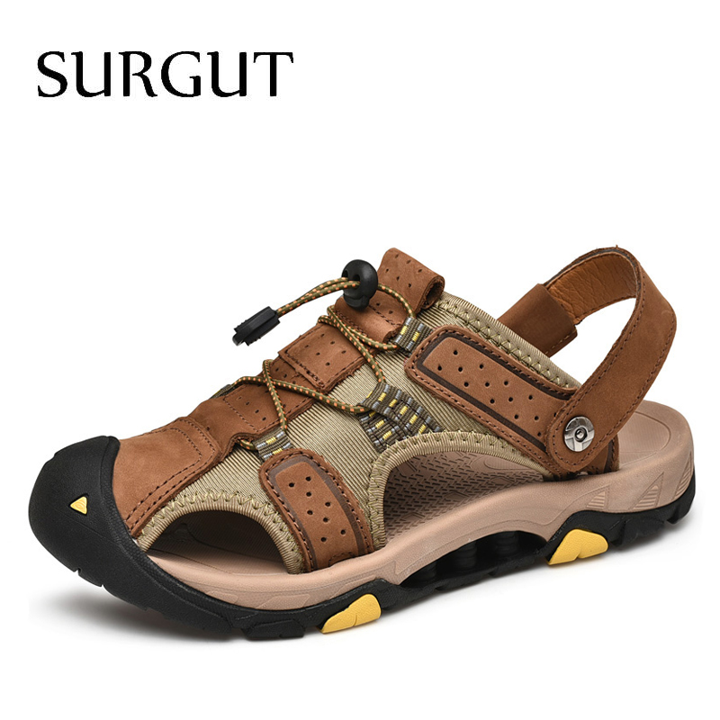 SURGUT Footawear Male Shoes Summer Leather Men Sandals Beach Soft Sandals Fashion Quality Men Casual Sneakers Shoes Size 35~47, 03 black
SURGUT Footawear Male Shoes Summer Leather Men Sandals Beach Soft Sandals Fashion Quality Men Casual Sneakers Shoes Size 35~47, 03 black
