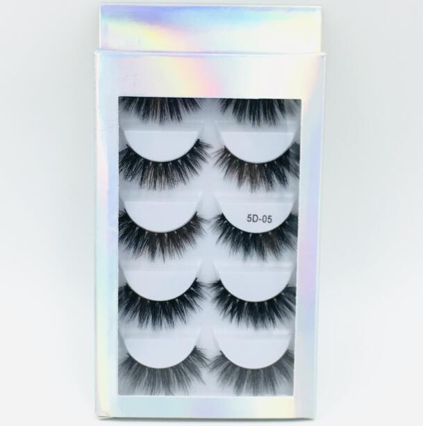 Laser Packaging 5 Pairs mink lashes set handmade reusable false eyelashes makeup accessories thick natural long 6 models available DHL Free