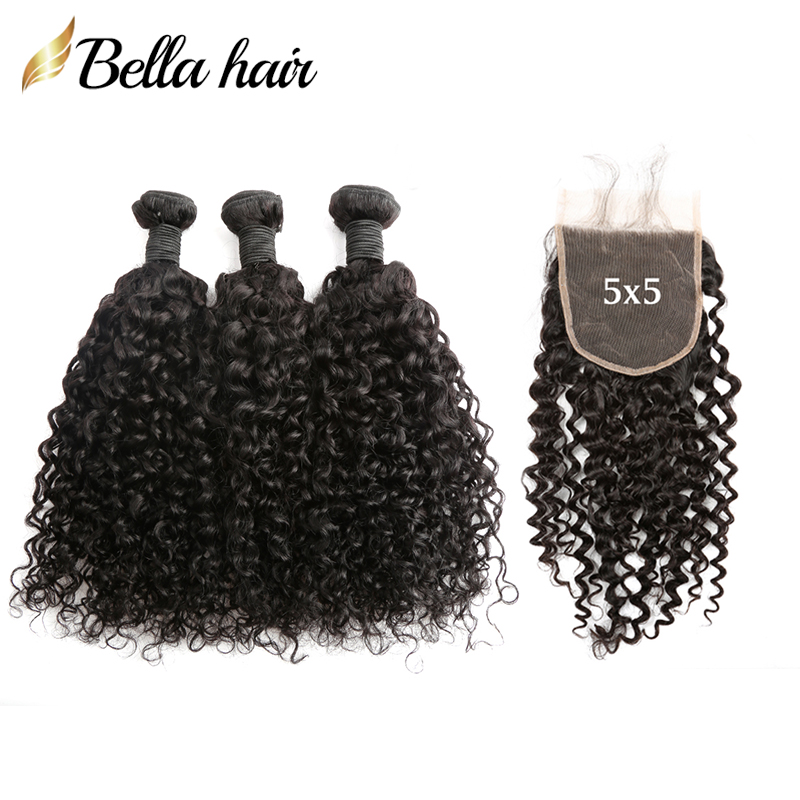 3 Bundles with Lace Closure 5x5 Curly Wave Natural Black Virgin Weaves Weft 4 PCS/Lot Brazilian Peruvian Indian Bella Hair, Natural color
3 Bundles with Lace Closure 5x5 Curly Wave Natural Black Virgin Weaves Weft 4 PCS/Lot Brazilian Peruvian Indian Bella Hair, Natural color