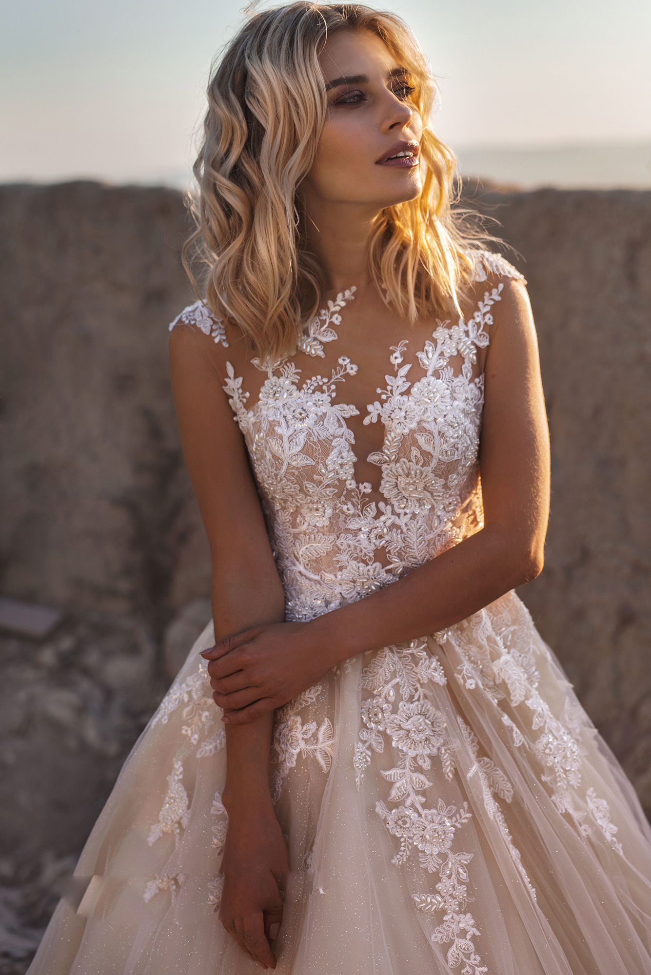 Lace Bohemian Dresses A e Appliqued Jewel Neck Beach Wedding Dress Cheap Boho Plus Size Garden Bridal Gowns Robe