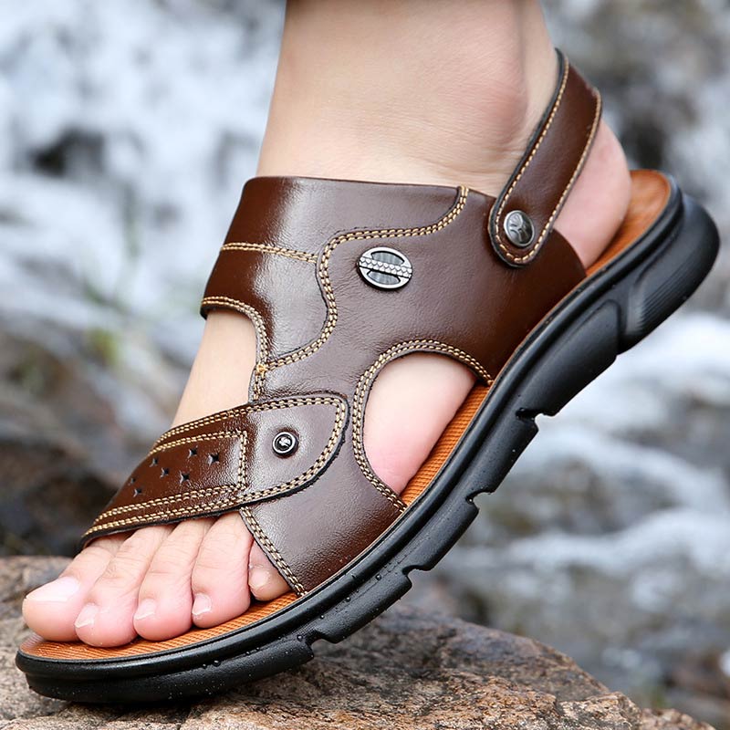 Genuine leather slip-on sandals men shoes summer solid casual durable slippers shoes men sandals classics platform man shoe flat, Brown
Genuine leather slip-on sandals men shoes summer solid casual durable slippers shoes men sandals classics platform man shoe flat, Brown