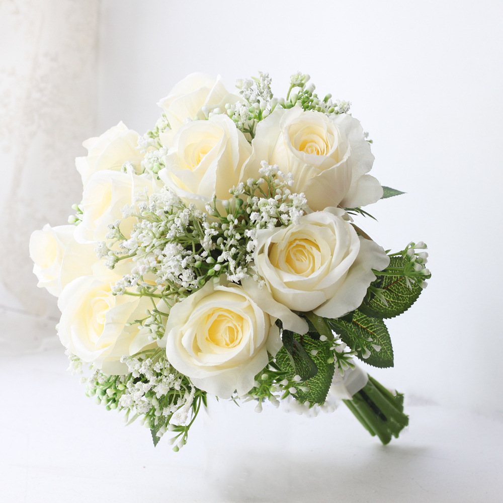 1PC Silk White Champagne Rose Bouquet Bride Artificial Holding Flower Wedding Decorative Simulation Flowers
1PC Silk White Champagne Rose Bouquet Bride Artificial Holding Flower Wedding Decorative Simulation Flowers