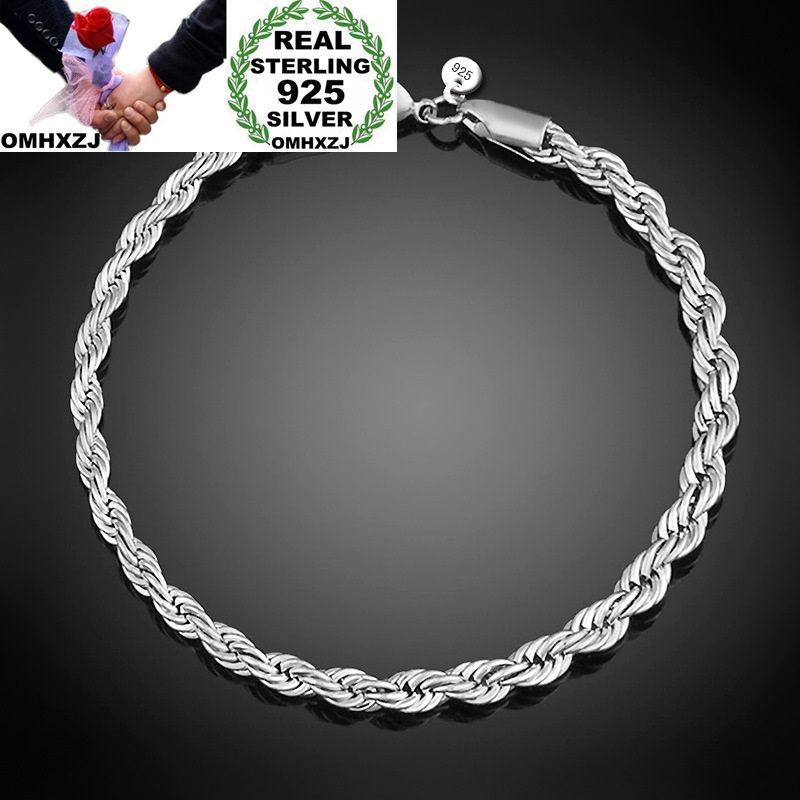 OMHXZJ Wholesale Personality Fashion Woman Girl Party Wedding Gift Silver Twisted Chain 925 Sterling Silver Bracelet BR131
OMHXZJ Wholesale Personality Fashion Woman Girl Party Wedding Gift Silver Twisted Chain 925 Sterling Silver Bracelet BR131