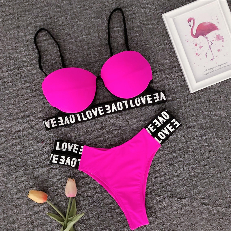 Letter Printed Brazilian Biquini Women Swimwear Female Swimsuit Two-pieces Bikini set Super Push Up Bathing Suit Swimming Suits S-2XL, Rose red
Letter Printed Brazilian Biquini Women Swimwear Female Swimsuit Two-pieces Bikini set Super Push Up Bathing Suit Swimming Suits S-2XL, Rose red