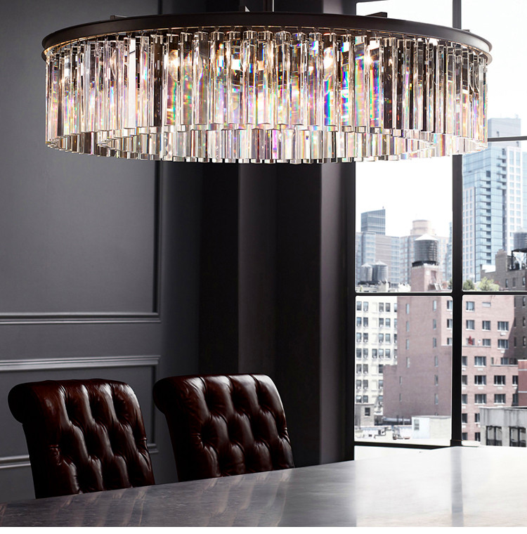 Luxurious Crystal Hanging Lamps Fixture Round Chandelier Luminaire Drop Lamp for Living Dining room Restaurant Cafe