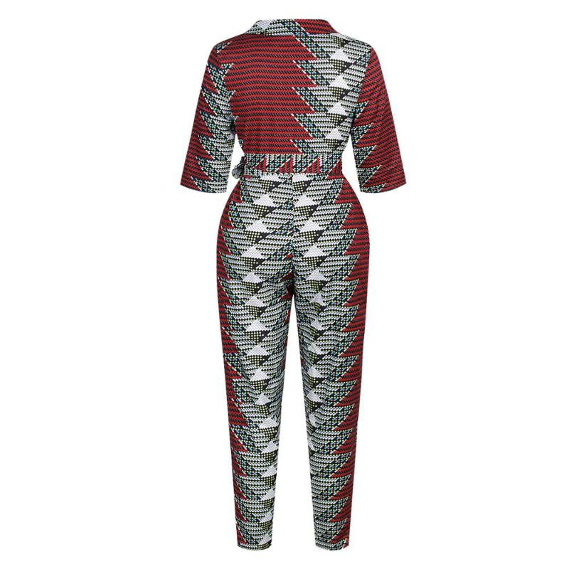 sexy robe africaine 2020 new african dresses for women shoulder off dashiki print fashion v neck jumpsuit plus ladies clothes