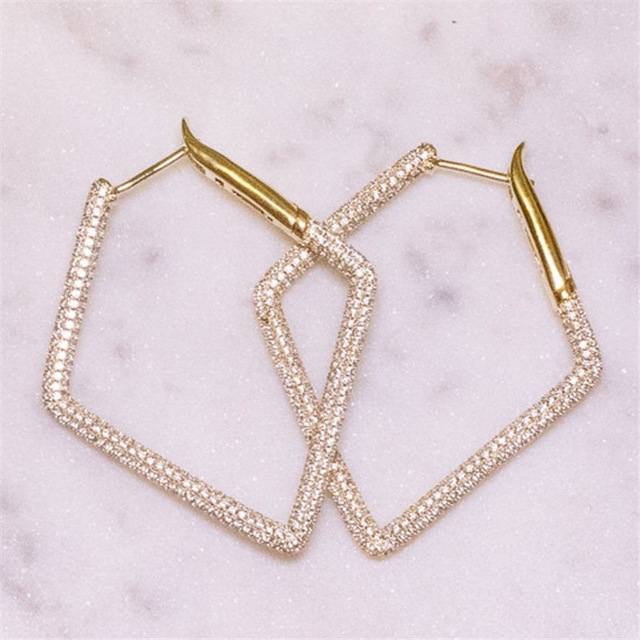Luxury Original 925 Sterling silver Hoop earring Pave 400pcs 5A Cubic Zircon Party Wedding Clip Ear Earrings for women Bridal Charm jewelry