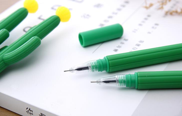 Cactus Ballpoint Black 0.5mm Gel Ink Rollerball Pens School Office Writing Pen Student Kid Prizes supplies