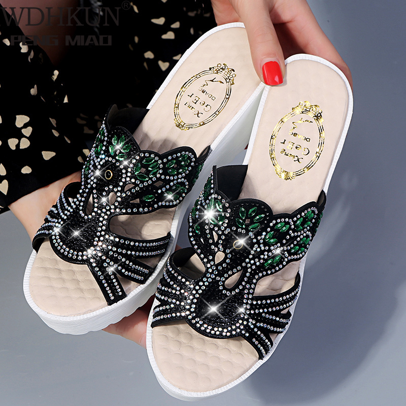Dropshipping Woman Sandals Platform Creepers Wedges High Heels Slippers Creepers Rhinestone Comfort Women Slides Flip Flops, Black 1
Dropshipping Woman Sandals Platform Creepers Wedges High Heels Slippers Creepers Rhinestone Comfort Women Slides Flip Flops, Black 1