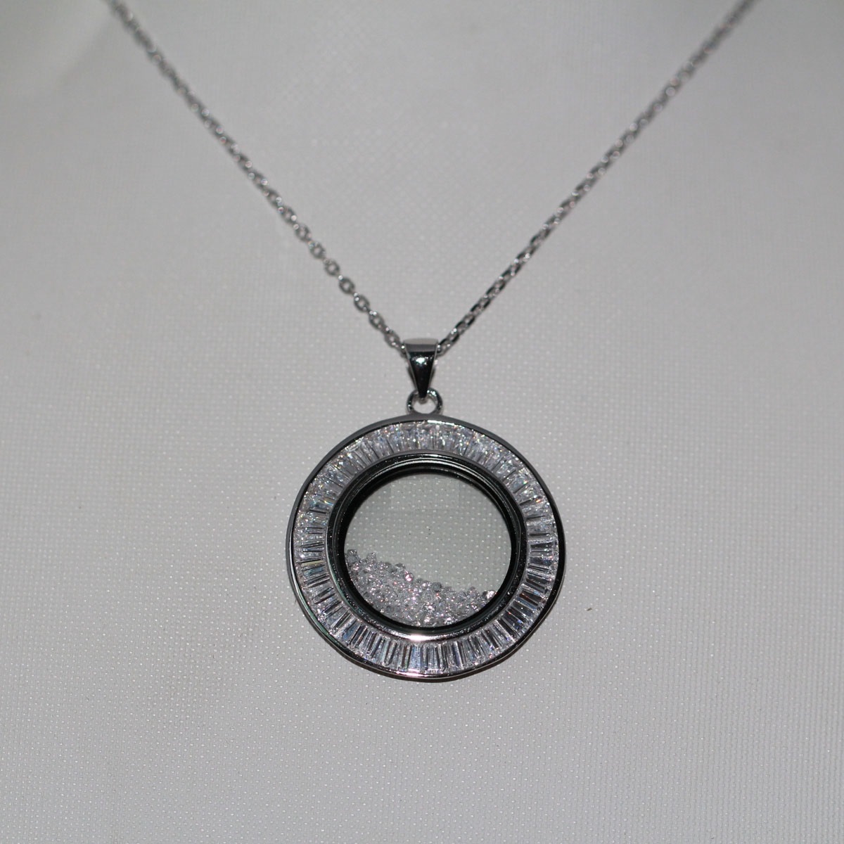 Fashion- real 925 Sterling Silver jewelry High quality crystal CZ Diamonds PENDANT necklace women jewelry Big Round zircon classic PENDANT