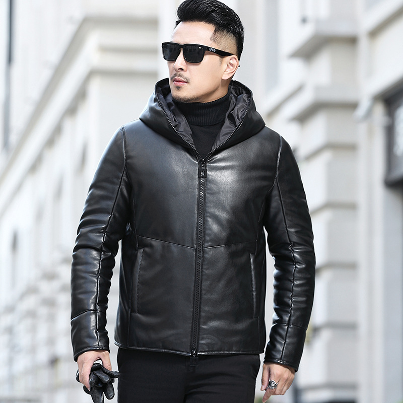 Men's Short Hooded Korean Slim Sheepskin Leather Down Jacket Winter Down Coat Parkas Snow Outerwear Tops White Duck Down Padded, Black
Men's Short Hooded Korean Slim Sheepskin Leather Down Jacket Winter Down Coat Parkas Snow Outerwear Tops White Duck Down Padded, Black