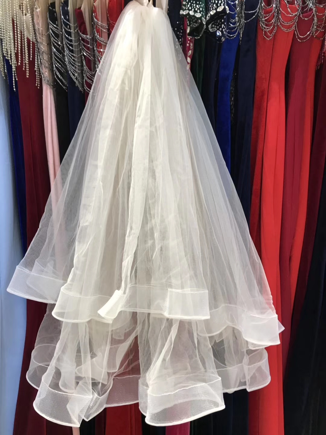 Two Layers White High Quality Wedding Veil Ribbon EdgeBride Veil for Women Wedding Accessories Bridal decoration