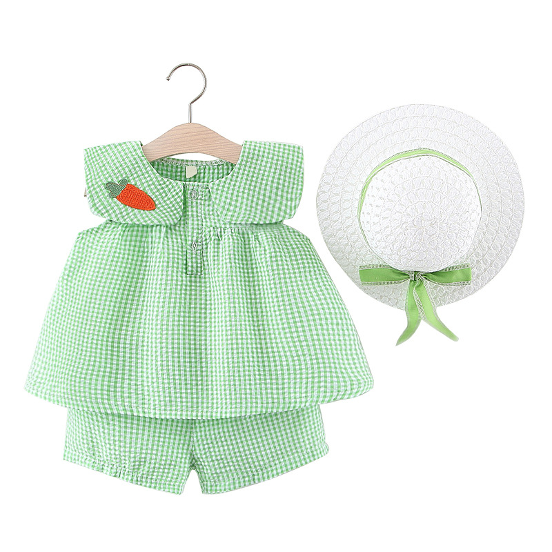 Baby girl summer small fresh plaid shorts two-piece suit 123 years old baby clothing
Baby girl summer small fresh plaid shorts two-piece suit 123 years old baby clothing