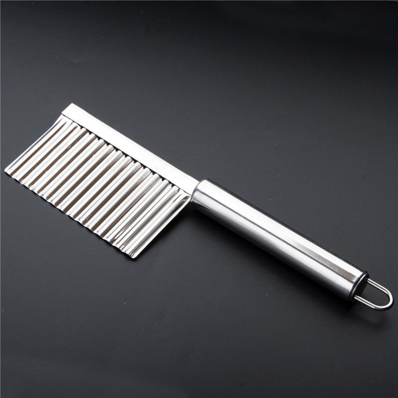 1pc Stainless Steel Wavy Knife Fruit Vegetable Crinkle Cutter French Fry Slicer Kitchen Potato Salad Steel Blade Chopping Cutting 7643476
