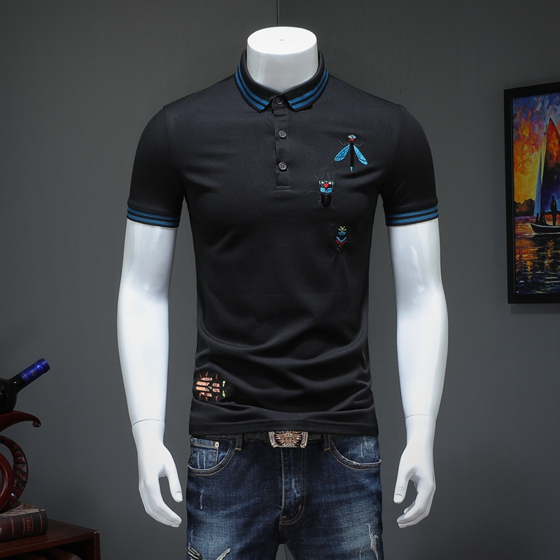 Fashion high-end lapel Polo shirt, cotton short-sleeved t-shirt, slim fit 2021 trendy men's bottoming shirt top, Black
Fashion high-end lapel Polo shirt, cotton short-sleeved t-shirt, slim fit 2021 trendy men's bottoming shirt top, Black