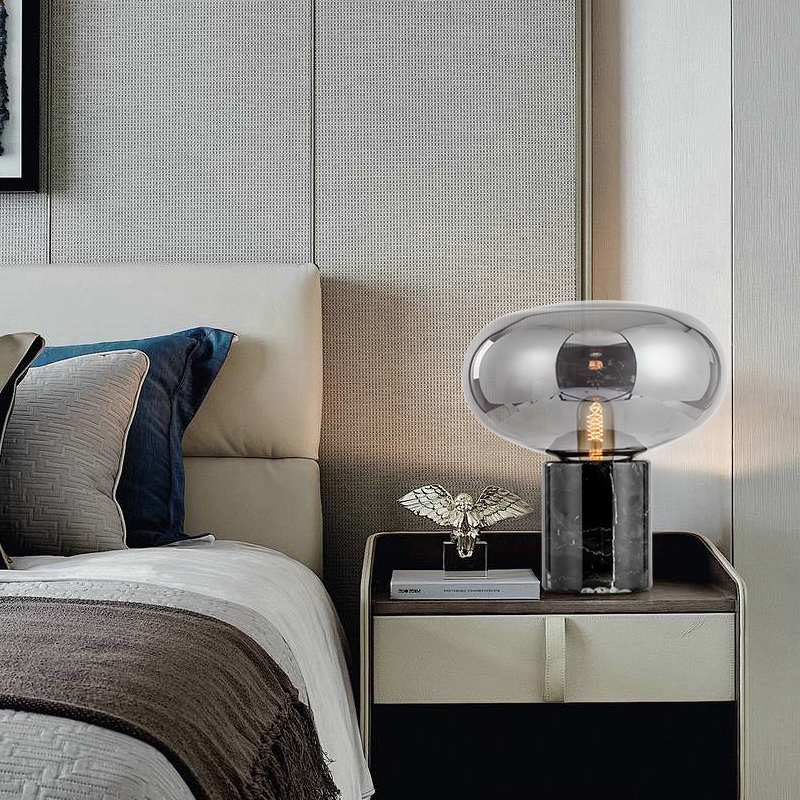 New LED Modern Table Lamp Desk Lamps Bedroom Bed Lamp Office Living Room Light Fitting Marble Grass Creativity