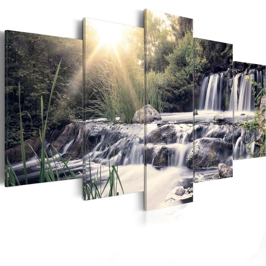 (Unframed, Only Print) Waterfall Design Canvas Art Print Modern Home Decoration Landscape decoration Painting, Choose Size:3