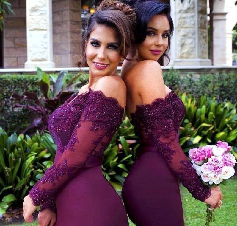 2025 New Long Sleeves Bridesmaid Dresses Sexy Backless Off Shoulders Appliques Sequins Long Party Gowns Bridesmaid Dress Formal