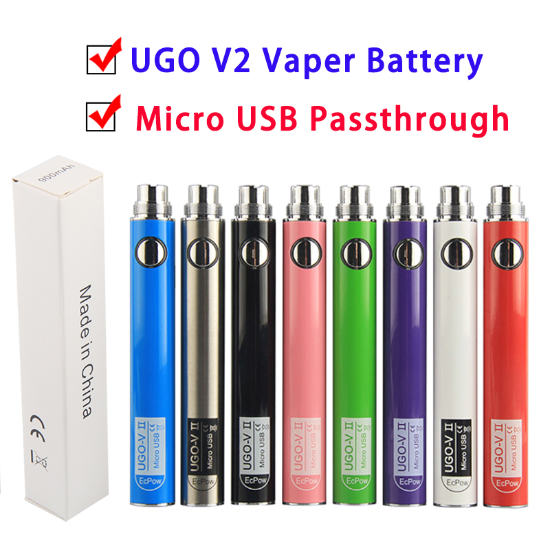 UGO V II Vape 510 Battery 650mAh 900mAh Evod Vaporizer Pen With Micro USB Charge Cables for E cigs Cartridge eGo Atomizers
UGO V II Vape 510 Battery 650mAh 900mAh Evod Vaporizer Pen With Micro USB Charge Cables for E cigs Cartridge eGo Atomizers