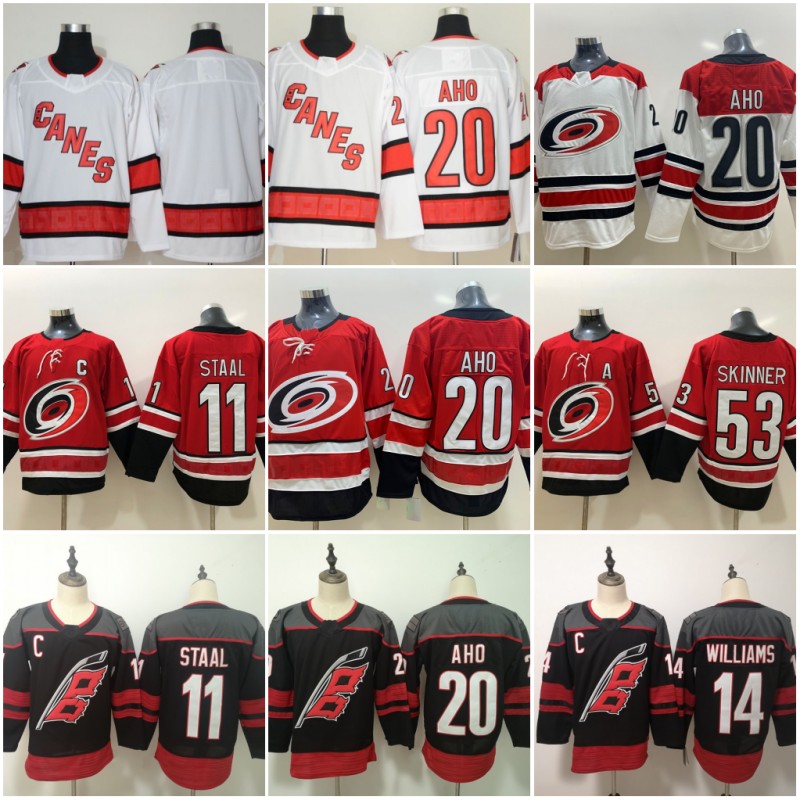 2020 New Carolina Hurricanes 20 Sebastian Aho 37 Andrei Svechnikov 53 Jeff Skinner 11 Staal 14 Justin Williams Red White Hockey Jerseys, Black;red
2020 New Carolina Hurricanes 20 Sebastian Aho 37 Andrei Svechnikov 53 Jeff Skinner 11 Staal 14 Justin Williams Red White Hockey Jerseys, Black;red