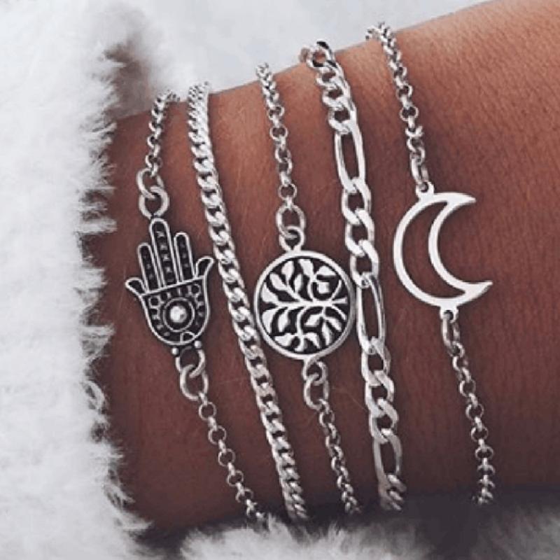 Women Fashion Boho Ethnic bracelet hand moon Pearl Moon Shape Charm Bracelets Sets Lovers Gift Luxury Bohemian Style Female
Women Fashion Boho Ethnic bracelet hand moon Pearl Moon Shape Charm Bracelets Sets Lovers Gift Luxury Bohemian Style Female