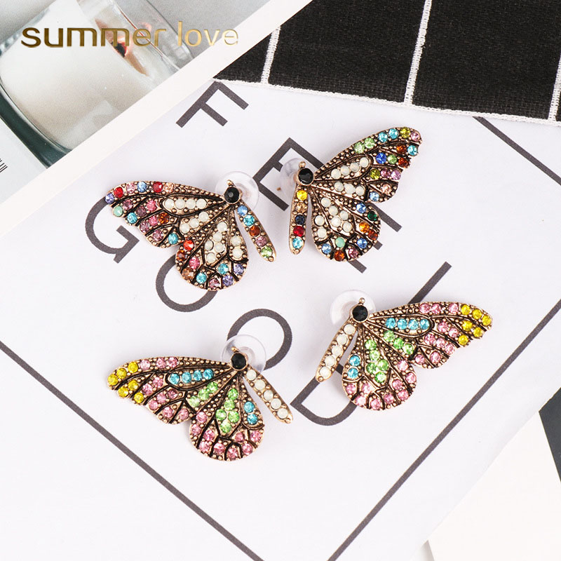 High Quality Colorful Crystal Butterfly Wing Stud Earring for Women Elegant Gold Plating Earring Trendy Party Wedding Jewelry
High Quality Colorful Crystal Butterfly Wing Stud Earring for Women Elegant Gold Plating Earring Trendy Party Wedding Jewelry