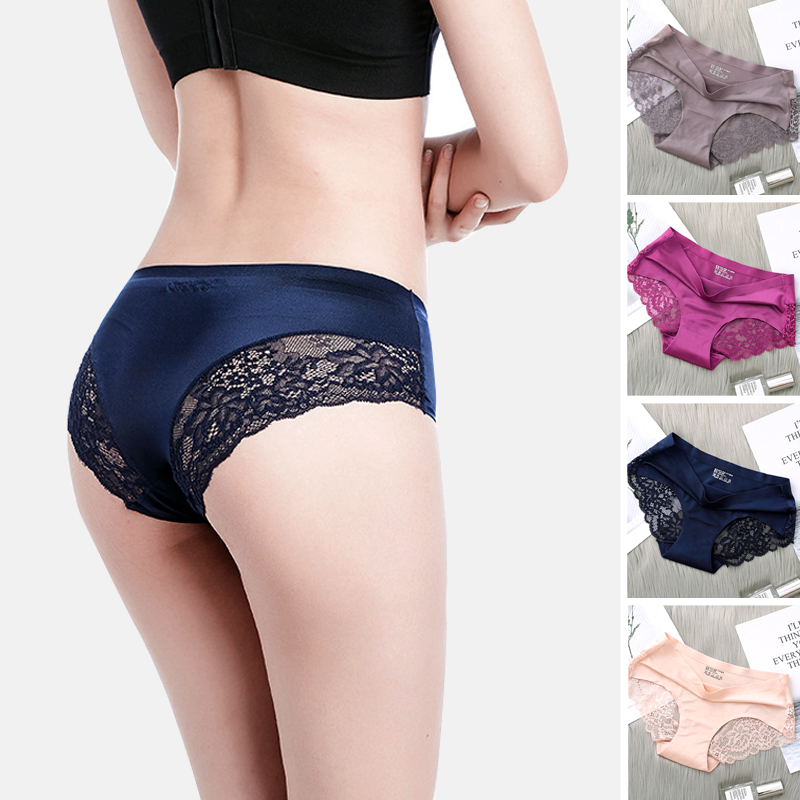 New Panties Women's Lace Female Underwear Sexy Bikini Underwear Woman Plus Size Erotic Lingerie Mid-Rise Silky briefs