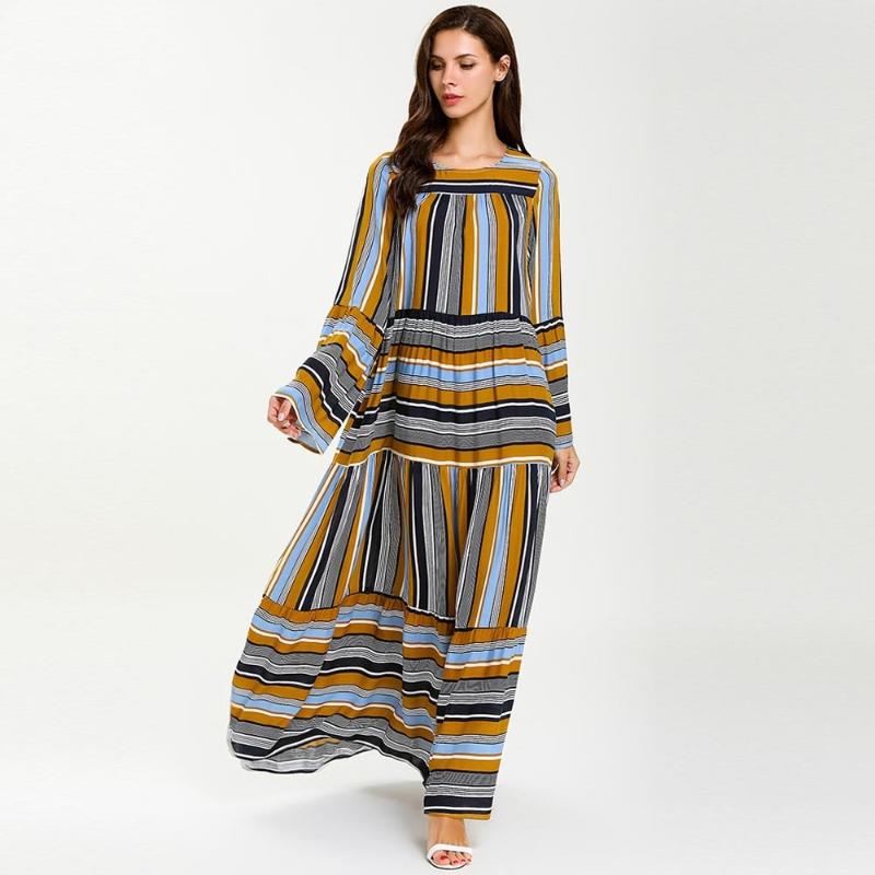 Long Muslim Dress Women National Robe Abaya Islamic Muslim Middle Eastern Hijab Dress Women Caftan Striped Long Dresses
Long Muslim Dress Women National Robe Abaya Islamic Muslim Middle Eastern Hijab Dress Women Caftan Striped Long Dresses